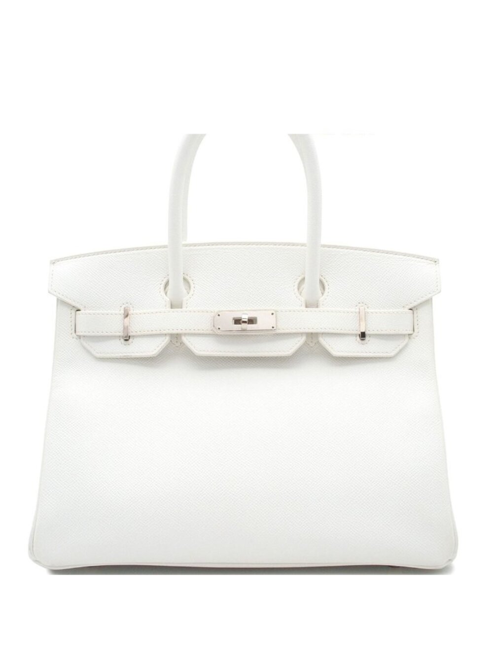 Hermes Birkin 30 White Silver Epsom Handbag